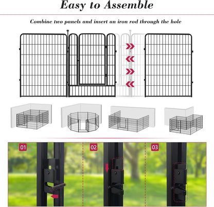 Dog Playpen 40 inch 24 Panels Indoor Outdoor Dog Pen for Large/Medium/Small Dogs Heavy Duty Metal