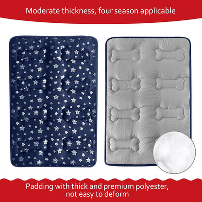 Dog Crate Mat (42" X 28"), Soft Dog Bed Mat with Cute Prints, Personalized Crate Pad, Anti-Slip