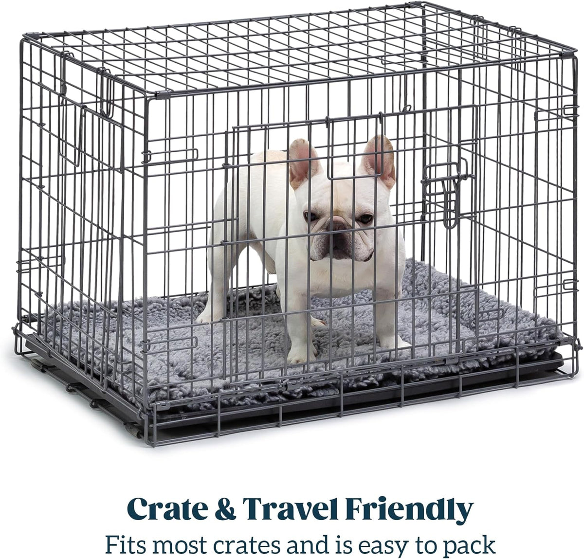 Stoutwool Indestructible Dog Bed - Fluffy Chew Proof Dog Crate Pad - Tough Kennel Pad for