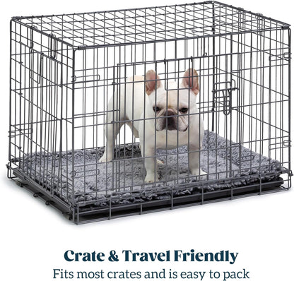 Stoutwool Indestructible Dog Bed - Fluffy Chew Proof Dog Crate Pad - Tough Kennel Pad for