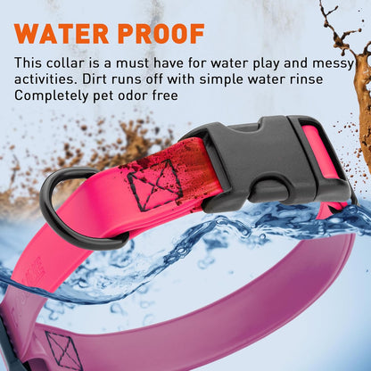 Dogline Biothane Waterproof Dog Collar with Quick Release Buckle Strong Coated Nylon Webbing with