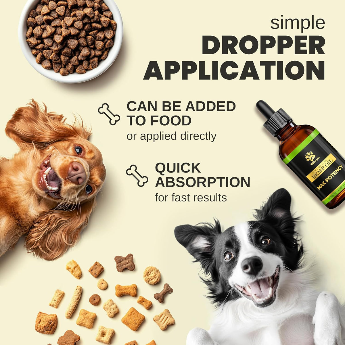 Billion Pets - Hemp Oil for Dogs and Cats - Helps with Anxiety, Pain, Stress, Sleep, Arthritis