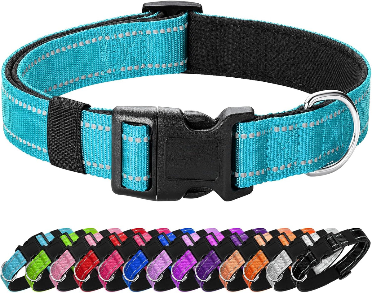 Reflective Dog Collar Padded with Soft Neoprene Breathable Quick Release Basic Dog Collars for