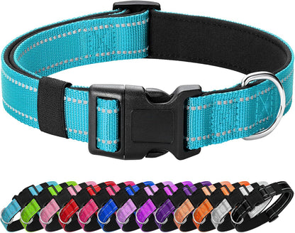 Reflective Dog Collar Padded with Soft Neoprene Breathable Quick Release Basic Dog Collars for