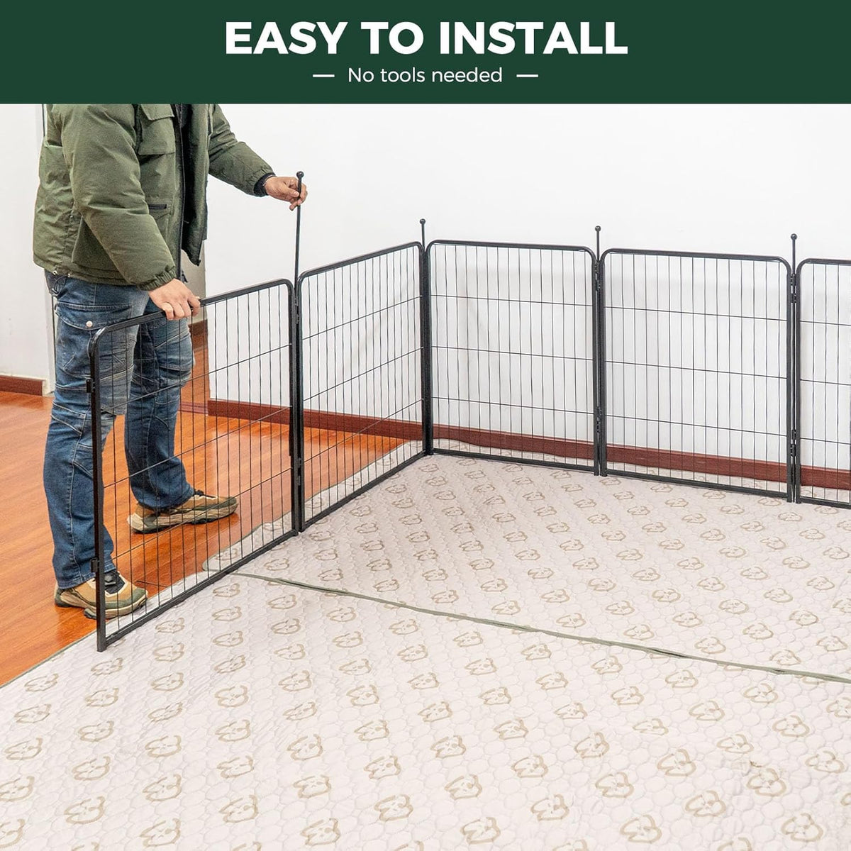 FXW Rollick Unleashed Dog Playpen for Indoor, Yard, RV Camping, 32 inch 8 Panels for Small and