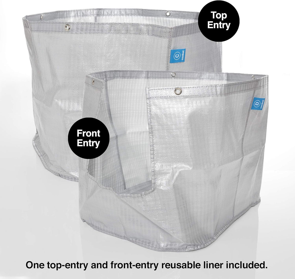 Modkat® XL Litter Box, Top or Front-Entry Configurable, Full Height Seamless Base, Reusable Litter