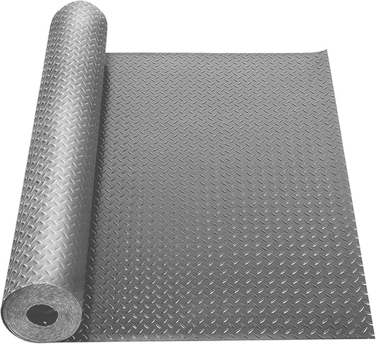 Boshen 7.5Ft x 17Ft Rubber Flooring Mats 1.6mm Diamond Plate Flooring Roll 127.5sqft Rubber Trailer