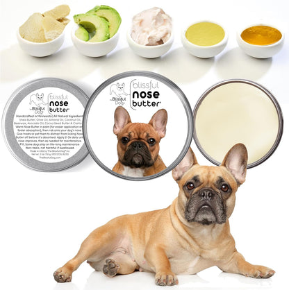 The Blissful Dog French Bulldog Black Masked Fawn Nose Butter, Versatile Dog Nose Balm for Dry