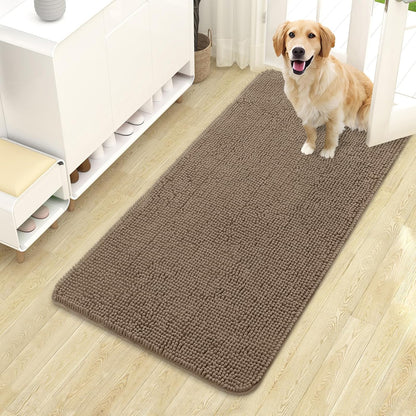 OLANLY Dog Door Mat for Muddy Paws 44x24, Absorbs Moisture and Dirt, Absorbent Non-Slip Washable