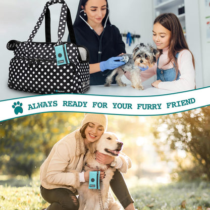 PetAmi Dog Poop Bag Holder for Leash, Dog Waste Bag Dispenser with Clip, Doggy Walking Accessories