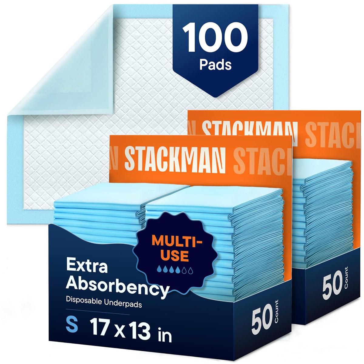Disposable Changing Pads [100-Pack] Diaper Pad for Baby, Puppy & Dog - Pee & Wee Underpads - Chux