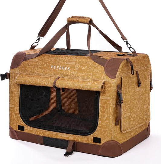 Extra Large Cat Carrier Soft Sided, Portable Small Dog Carrier for 2 Cats, 24"x16.5"x16" Car Travel