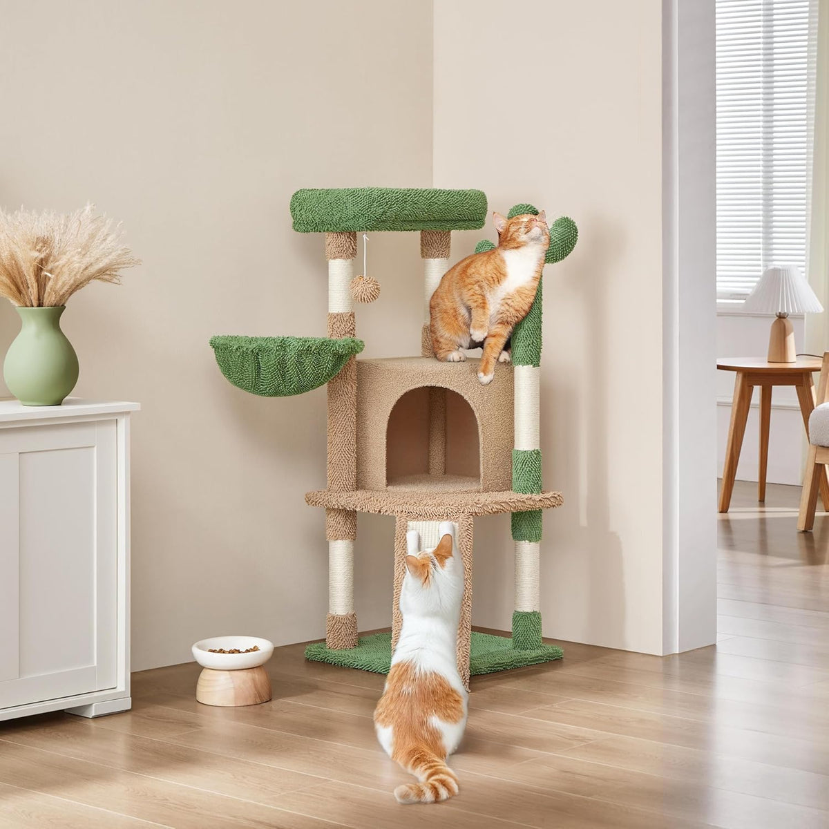 Yaheetech Cactus Cat Tree, 42in Cat Tower for Indoor Cats, Multi Level Kitten Condo Scratching