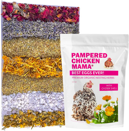 Pampered Chicken Mama Best Eggs Ever! Nesting Herbs for Chickens (10 Ounces) Calcium Supplement for