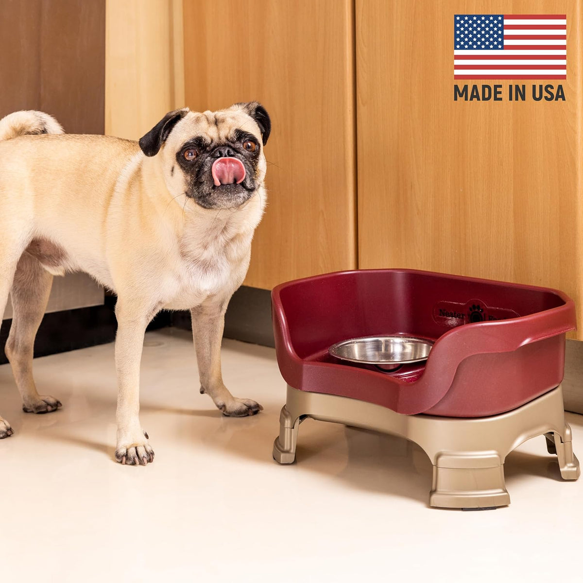 Neater Feeder Deluxe Mess Proof Dog Bowls Elevated for Small Breeds – Made in USA – No Spill Raised