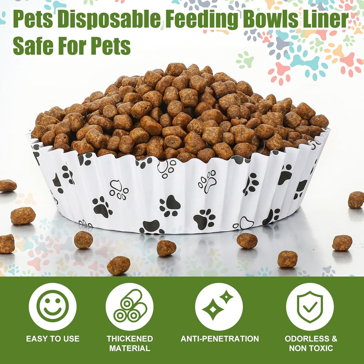 meekoo 600 Pcs Large Pet Disposable Feeding Bowls Liner Bulk Cat Food Bowls Small Paper Dish Paper