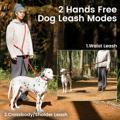 HOWGO 8-in-1 Multifunctional Hands Free Dog Training Leash with Padded Handle, 8.5 FT Nylon