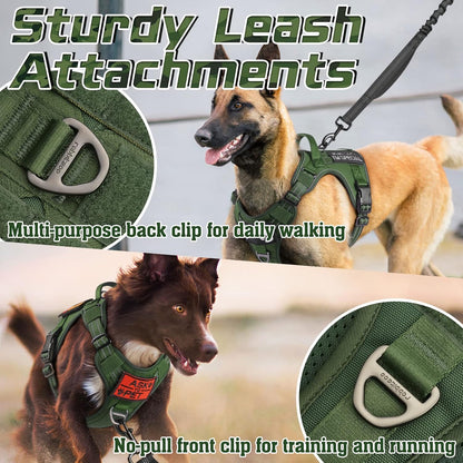 rabbitgoo Tactical Dog Harness for Large Dogs, No Pull Military Service Vest with Handle & Molle