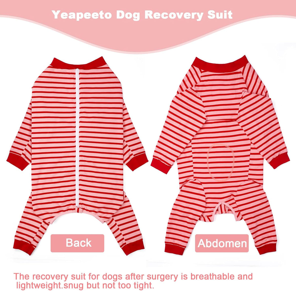 Yeapeeto Dog Onesie Surgery Recovery Suit for Large Medium Bodysuit Dogs Pajamas PJS Full Body for