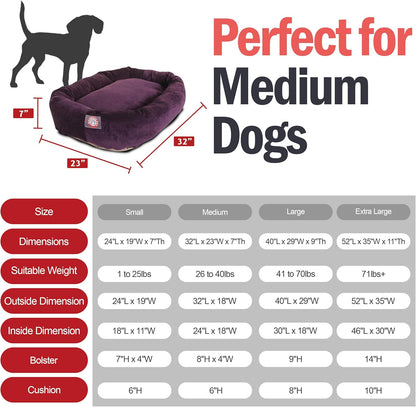 Majestic Pet 32 Inch Micro Velvet Calming Dog Bed Washable 32x23x7 (inch) – Cozy Soft Round Donut
