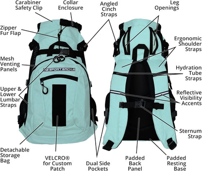 K9 Sport Sack Plus 2 - Small, Summer Mint - Ideal for Dogs 13-16” Long - Adjustable, Backpack-Style