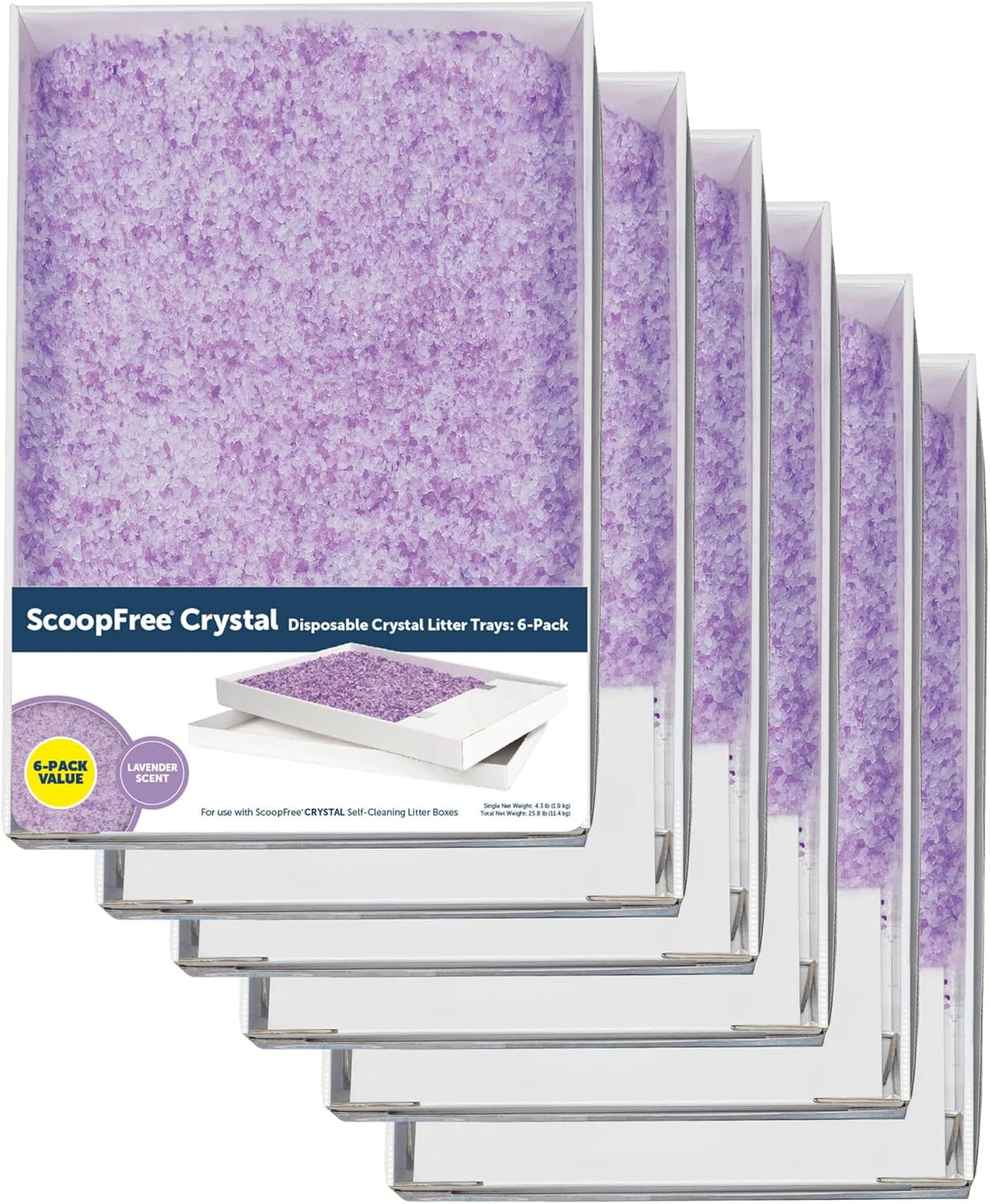 PetSafe ScoopFree Disposable Crystal Cat Litter Tray - Easy Cleaning Box - Refill Tray for Electric