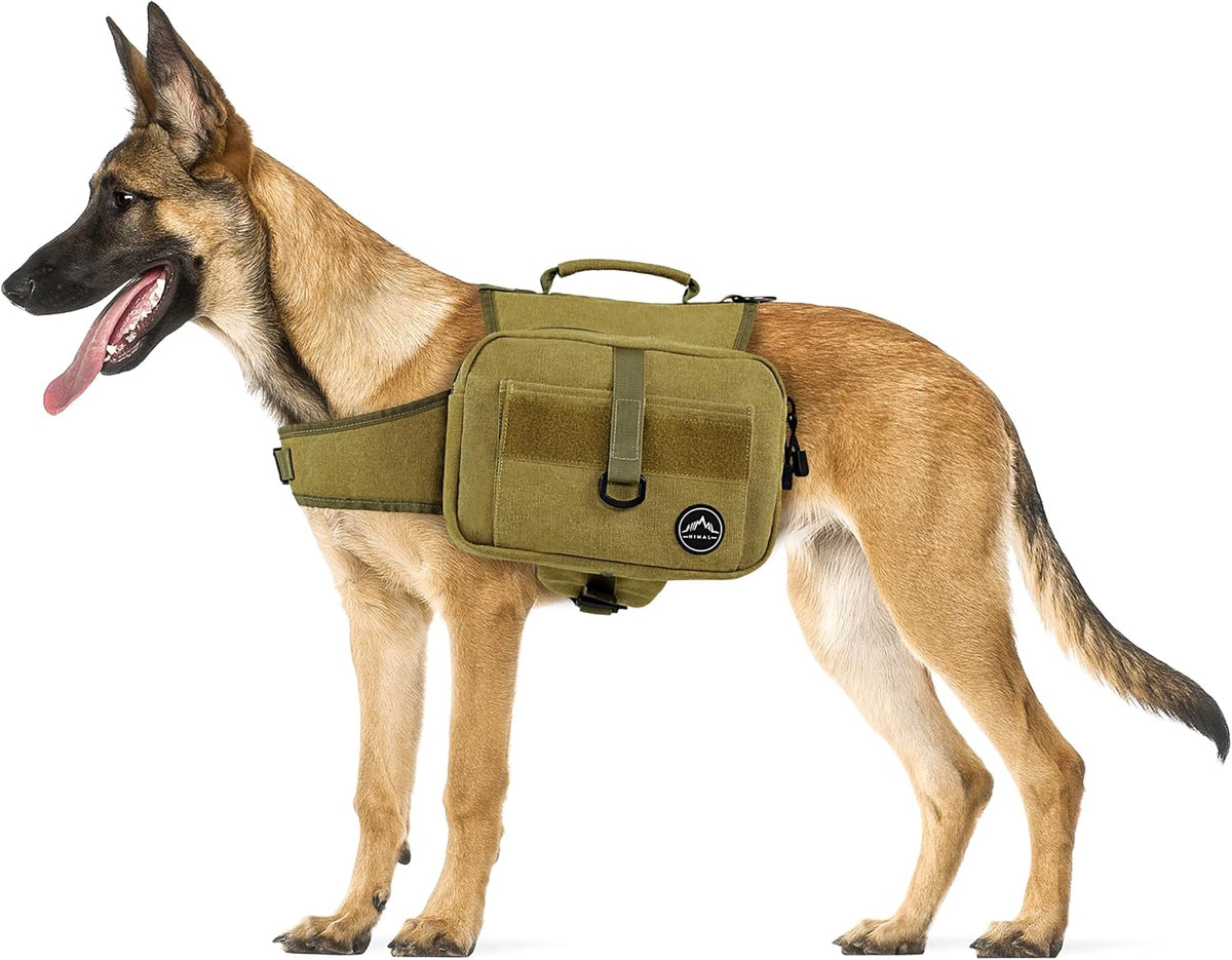 Himal Outdoors Dog Backpack & Saddle Bag, Tactical Hiking Backpack for Large Dogs with Side Pockets