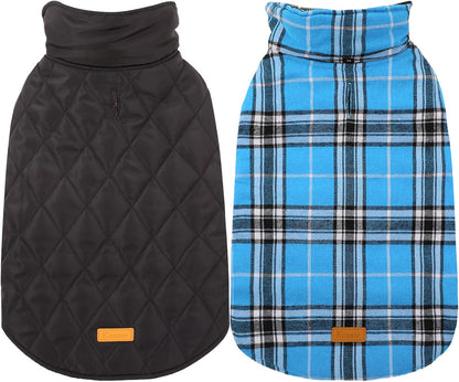 Kuoser Waterproof Dog Coat, Reversible Dog Jacket for Small Dogs, Adjustable Durable Doggie Winter