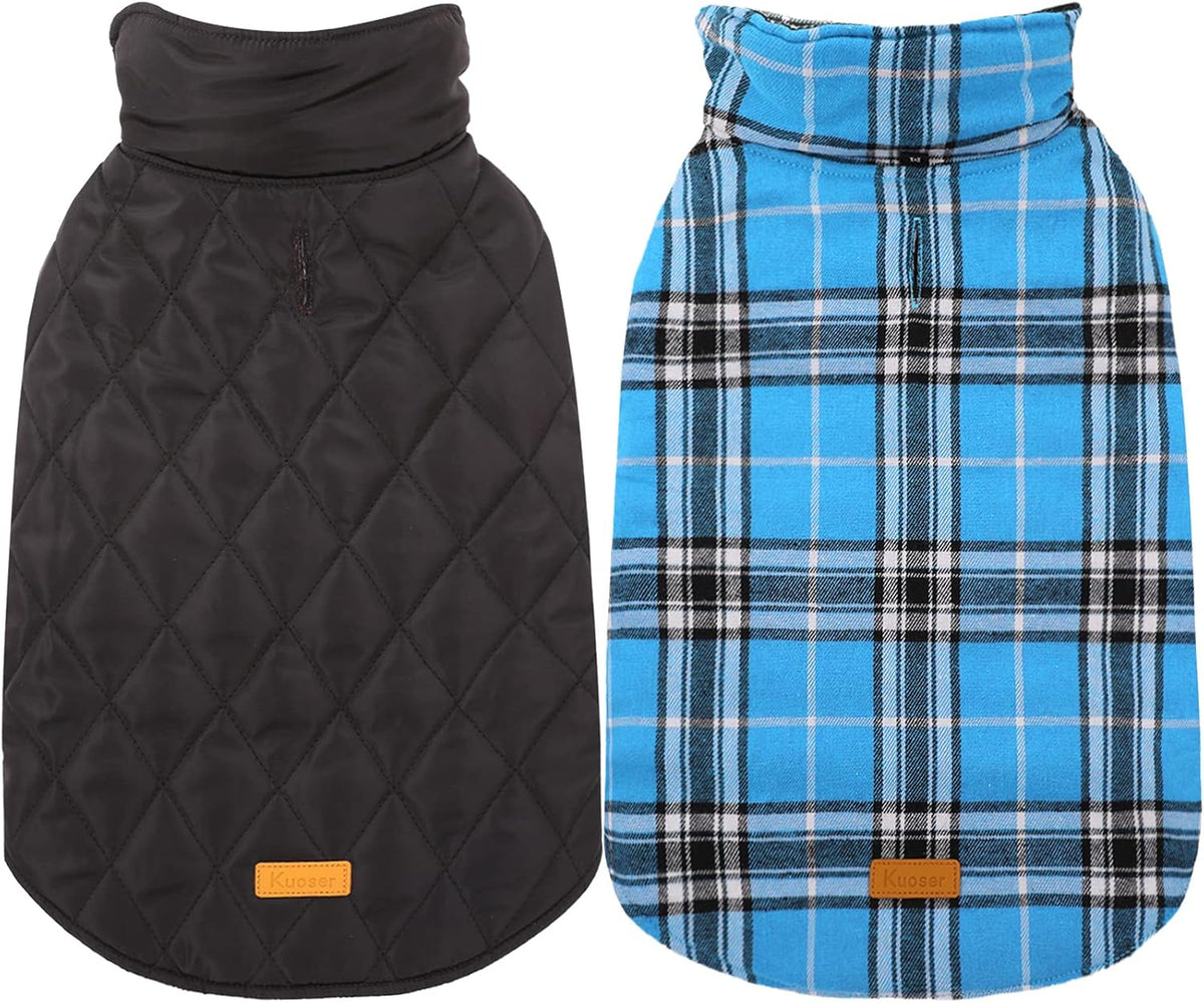 Kuoser Waterproof Dog Coat, Reversible Dog Jacket for Large Dogs, Adjustable Durable Doggie Winter