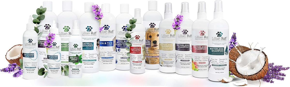 Lillian Ruff Calming Oatmeal Pet Shampoo & Conditioner for Dry Skin & Itch Relief with Aloe &
