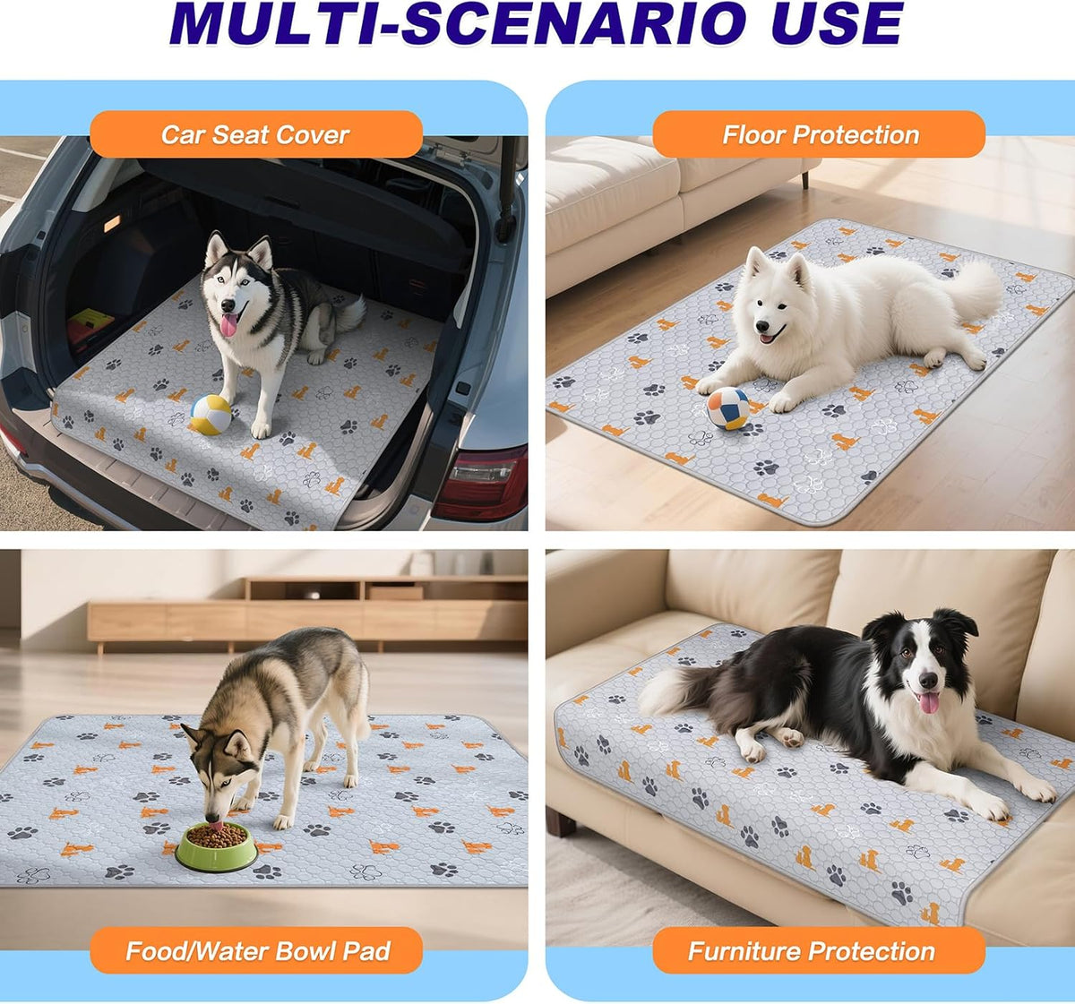 Washable Pee Pads for Dogs, 1 Pack Absorbent Reusable Training Dog Pads Pet Puppy Pads, Non-Slip