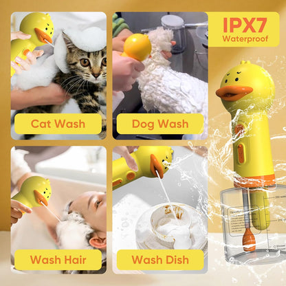 Electric Dog Shampoo Dispenser Dog Shampoo Sprayer Duck Shampoo Foamer for Pet, Foaming Soap