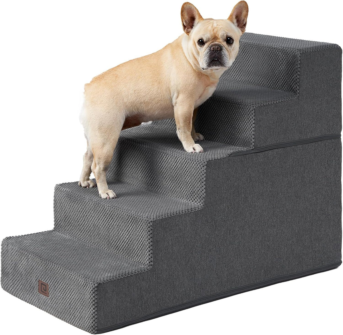 EHEYCIGA Dog Stairs for High Bed 25" H, 5-Step Extra Wide Dog Steps for Bed, Pet Steps for Small