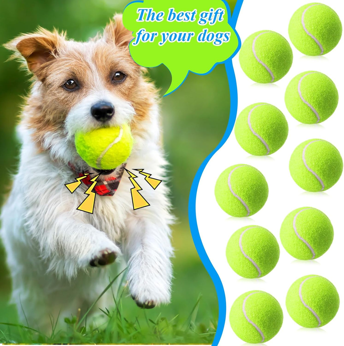 Skylety 100 Pcs 2.5 inch Squeaky Tennis Balls Bulk for Dogs Bouncy Floatable Tennis Balls Dog