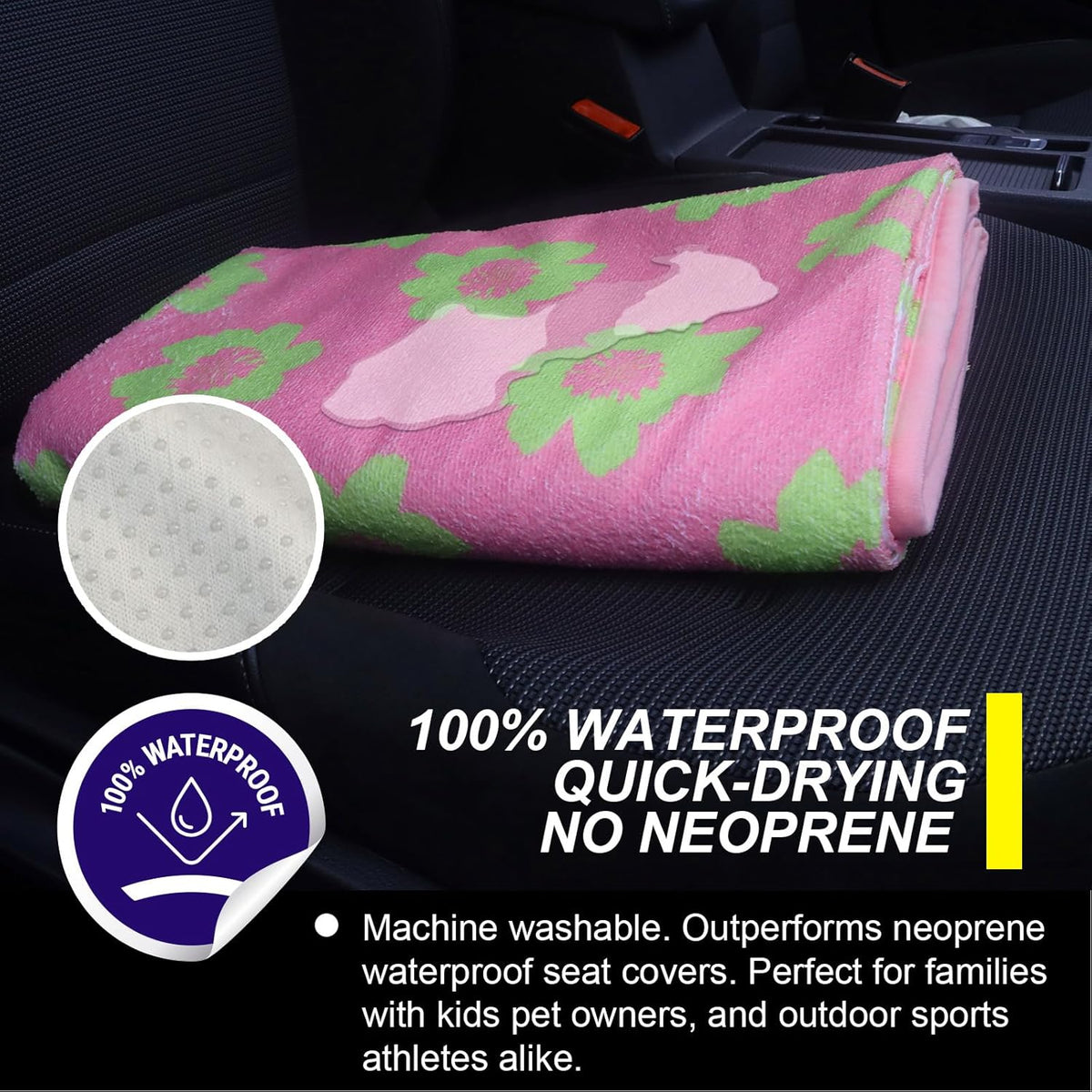 Back Seat Cover for Car Trucks Van SUV,Waterproof Rear Bench Towel Seat Covers for Dogs and