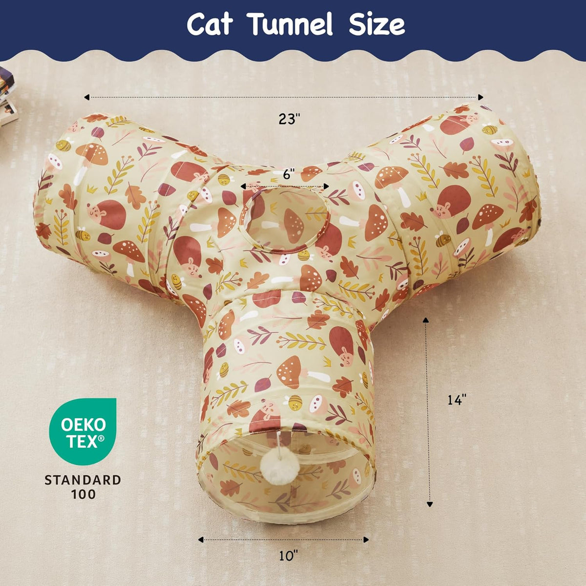 Tempcore Pet Cat Tunnel Tube Cat Toys 3 Way Collapsible, Cat Tunnels for Indoor Cats，Kitty Tunnel