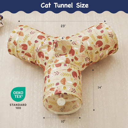 Tempcore Pet Cat Tunnel Tube Cat Toys 3 Way Collapsible, Cat Tunnels for Indoor Cats，Kitty Tunnel
