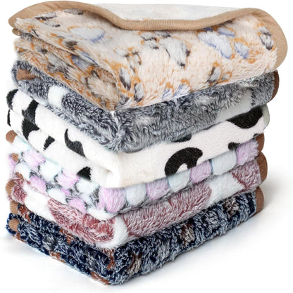6 Pcs Washable Guinea Pig Blankets Absorbent Animal Fleece Bedding Waterproof Cage Liners Reusable