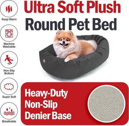 Majestic Pet 24 Inch Suede Shredded Memory Foam Mix Calming Small Dog Bed Washable 24 x 19 x 7