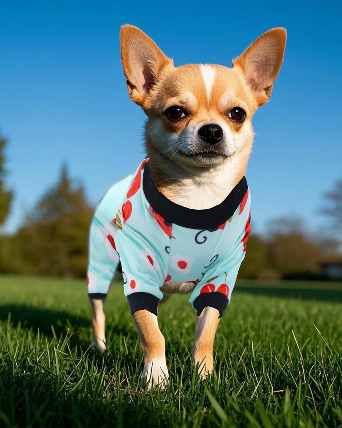 PET SHOW 4 Pack Small Dog Pajamas Spring Dog Clothes Doggies Soft Stretchy PJs Bee Ladybug Jumpsuit