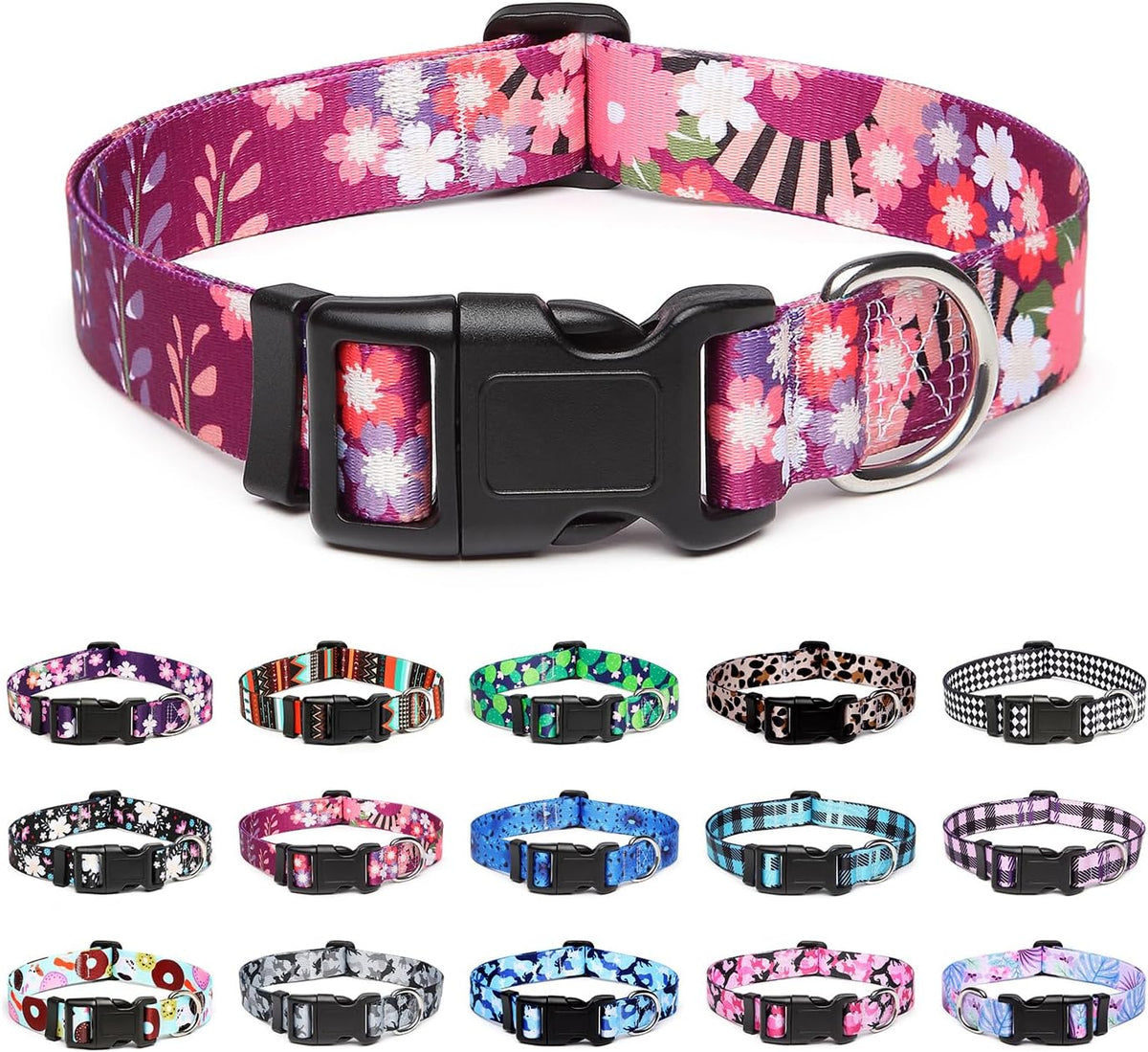 Mercano Adjustable Dog Collar - Special Design Patterns, Soft Nylon Comfortable Durable Pet Collar