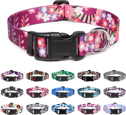 Mercano Adjustable Dog Collar - Special Design Patterns, Soft Nylon Comfortable Durable Pet Collar