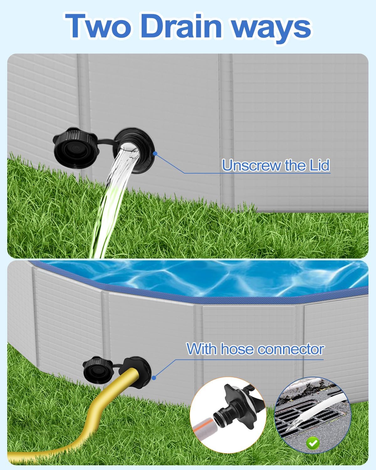 Dog Pool for Small Dogs, Plastic Pool for Dogs, Dog Bathtub Portable, Foldable Pool for Dogs