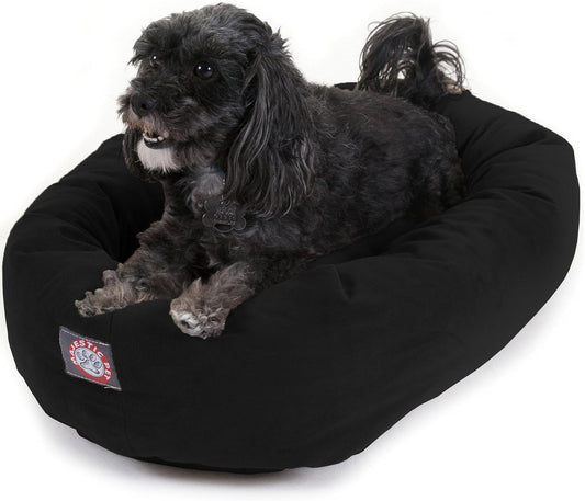 Majestic Pet 24 Inch Suede Calming Dog Bed Washable 24x19x7 (Inch) – Cozy Soft Round Donut Dog Bed