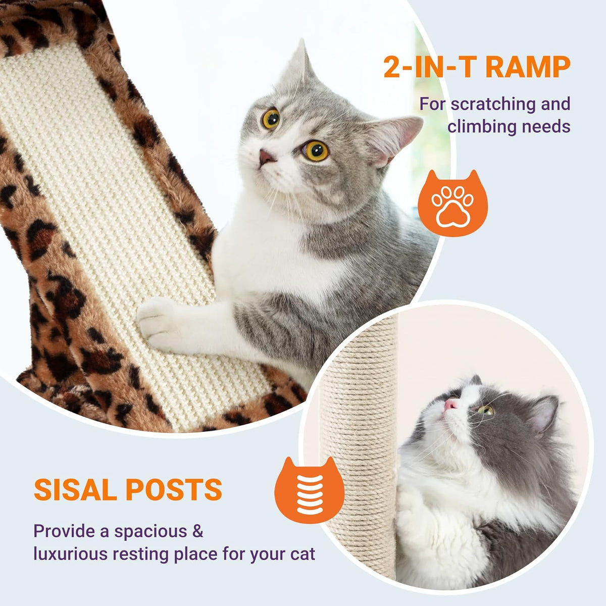 Allewie 81 Inches Tall Cat Tree/Multi-Level Large Climbing Tree House and Towers for Big