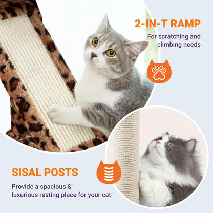 Allewie 81 Inches Tall Cat Tree/Multi-Level Large Climbing Tree House and Towers for Big