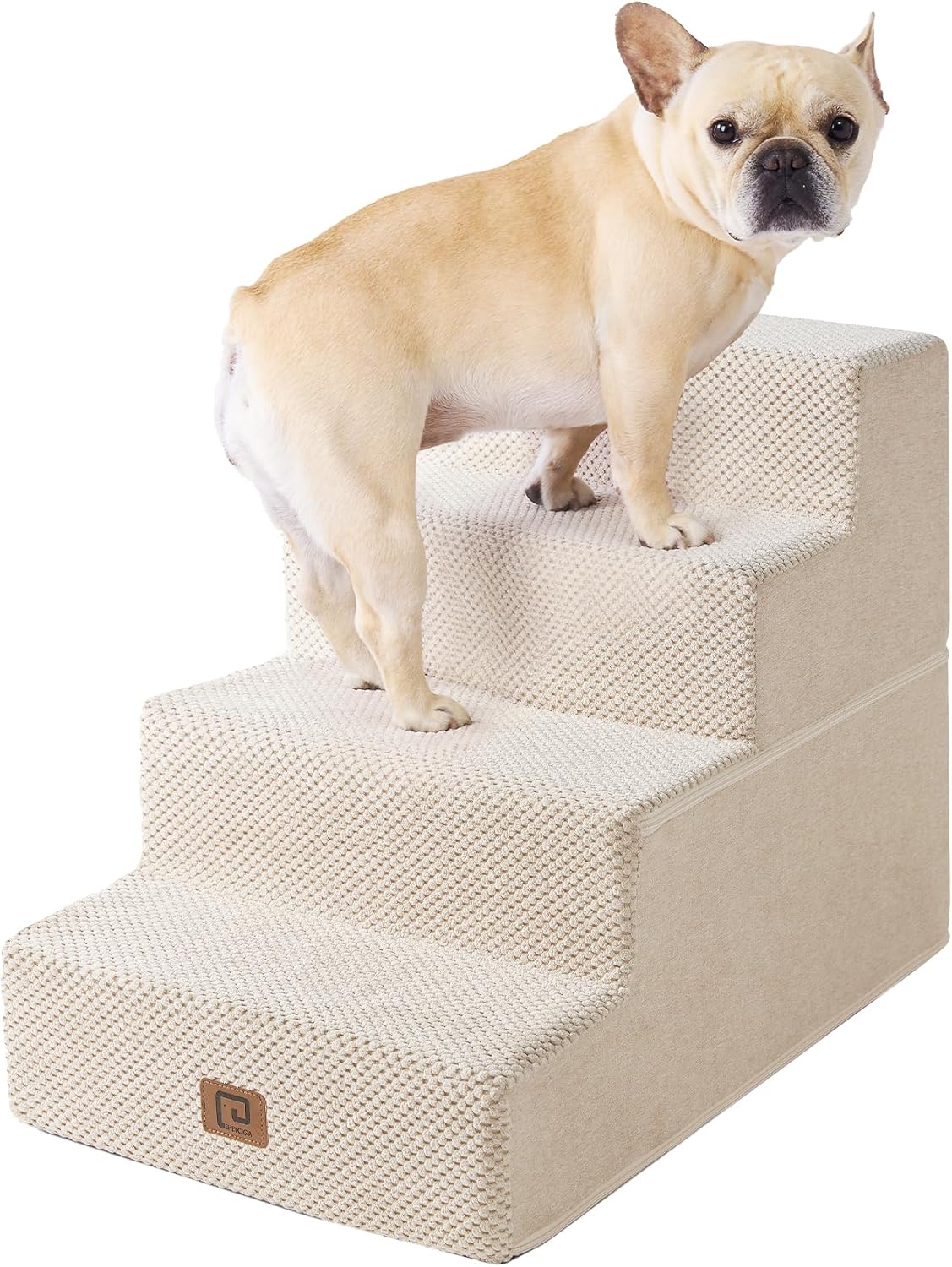 EHEYCIGA Dog Stairs for Bed 18" H, 4-Step Dog Steps for High Bed, Pet Steps for Small Dogs and