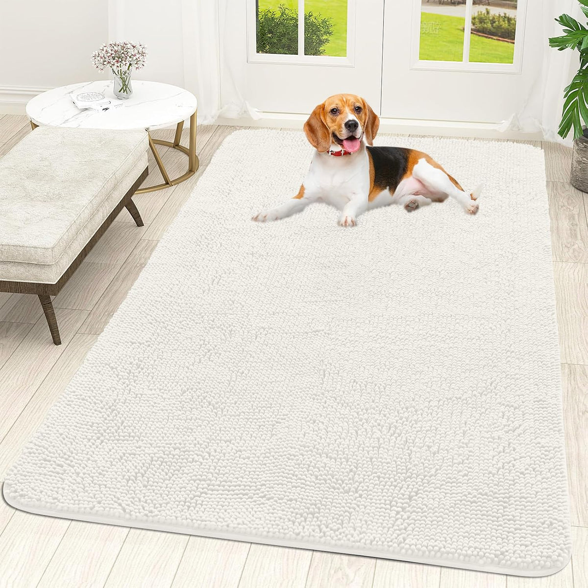OLANLY Dog Door Mat for Muddy Paws 70x46, Absorbs Moisture and Dirt, Absorbent Non-Slip Washable