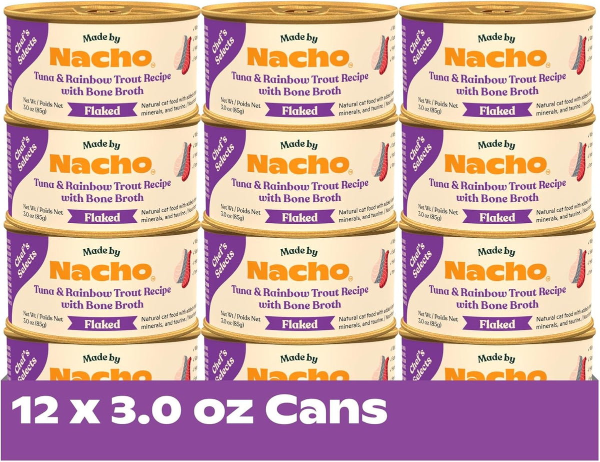 Made by Nacho Flaked Filets Recipe in Bone Broth, Grain-Free Chef's Selects Wet Food for Cats