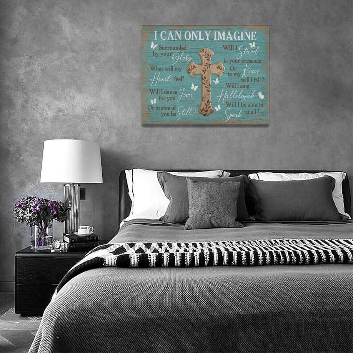 Rustic Christian Cross Wall Art I Can Only Imagine Pictures Farmhouse Butterfly Wall Decor Teal